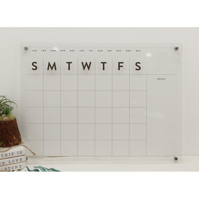 Parisloft Monthly Wall Mounted Calendar Whiteboard And Reviews Wayfair
